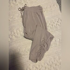 L | Express Taupe Drawstring Track Pants